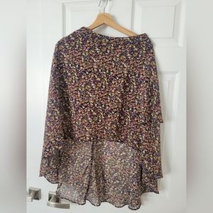 High-Low Floral Skirt (Size: Medium)